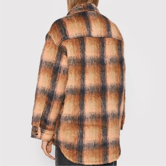AE American Eagle Outfitters Brushed Plaid Oversized Shacket | Size XXL 2X Plus - Picture 7 of 13